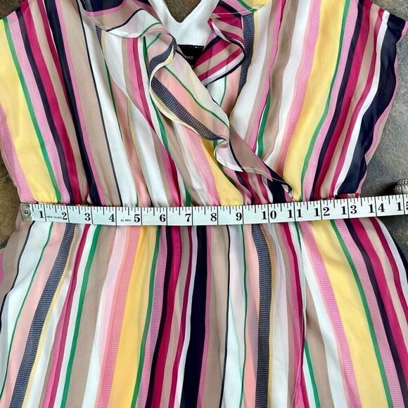 BCX Stripe V-neck Belted Maxi Dress Large - Picture 6 of 8